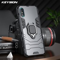 KEYSION Shockproof Armor Case Xiaomi Redmi 9A 9C 9T Ring Stand Bumper Phone Back Cover