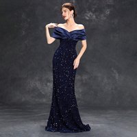 one shoulder evening dress slim fishtail sexy temperament party dress skirt