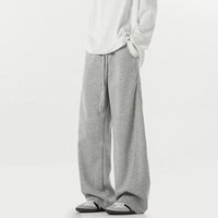 Men's Vintage Washed Drop-Cuff Sweatpants – 90s Baggy Fit With Fleece Lining (Black/Grey/Oatmeal) – High-Stretch Polyester For Streetwear Comfort