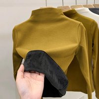  Thermal Fleece Lined Turtleneck T Shirt Winter Warm Base Layer Fox Fleece Slim Fit Long Sleeve Top Cold Weather