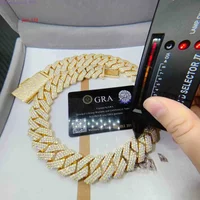 necklace Moissanite Chain Chaincuban K Horizon Iced Out Pass Dia Tester Vvs Jewelry For Men Gift