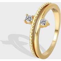 Brass Gold Plated Joint Ring One Piece Delivery Fashion Personality Inlaid Double Zircon Ring