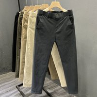 Clothing High End Solid Nine Point Pants Spring Summer Korean Version Slim Fit Versatile British Style Straight Casual Pants