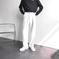 Men's Clothin Style White Suit Trousers Men's High End Loose Straight Leg Mopping Trousers Casual Versatile Suit Trousers Suit Trousers Trendy
