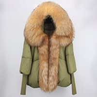 Women’s Short Puffer Jacket With 90% White Duck Down & Detachable Fox Fur Hood – Stylish Winter Coat For N Fashion (201-300g Fill, 91-95% Purity)