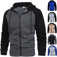 Cross Border New Coat Autumn And Winter European And American Men's Color Matching Fashion Raglan Sleeve Sweatshirt Men's Casual Sports Top