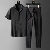 Clothing Complete Set Casual Suits Summer Thin Sports Short Sleeved T Shirts Style Trousers Trendy Half Sleeves