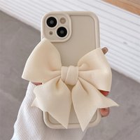 Korean Cute 3D Bowknot Candy Phone Case iPhone 15 13 14 12 Pro Max 16 Pro Max 11 Simple Shockproof Protective Cover Gift