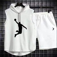 Clothing Sleeveless Vest Suit Casual Hooded Hooded Suit Hip Hop Sports Suit