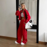 Casual Zip Up Hoodie & Drawstring Jogger Pants Set Streetwear Two Piece Outfit