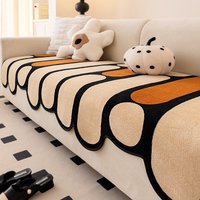 Plush Fleece Sofa Cushion - Thick & Non-Slip (Modern Minimalist Design, All-Season Use, Dopamine-Inspired Luxury Cover)