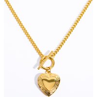 Women's Jewelry Love Words Vows Album Opening And Closing Necklace Female Retro Personality English Word Jewelry Moon Back Moon