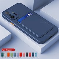 square card slot holder soft silicon back covers Xiaomi 11T Pro mi11t mi 11t 11tpro xiomi 11 t