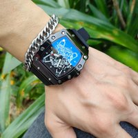 Fashionable Watch Barrel shaped Youthful Stylish High tech Tritium Gas Wristwatch Handsome