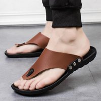 Summer 2023 trendy casual flip flops Korean version simple flat bottomed beach shoes fashionable open toe cool
