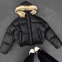 Men’s Winter Parka With Detachable Faux Fur Hood – American Retro Streetwear, Thickened Cotton Blend Coat For Couples (M-2XL, 2 Colors)