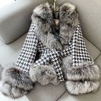 Clothing Fur short style style short style houndstooth fur collar fox fur