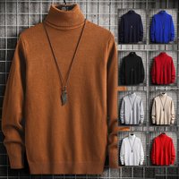 Clothing Sweater Autumn Winter Turtleneck Half Turtleneck Slim fit Fleece lined Thickened Warm Inner Knitted Base Sweater