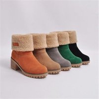 Shoes Snow Boots Plus Thickened Chunky Heel Platform Lamb Wool Shoes