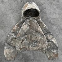 Clothing Akimbo Camouflage Y2K Street Retro Style Loose Hooded Sweatshirt Sweatpants