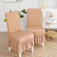 Stretchable Elastic Dining Chair Covers Set Dustproof Breathable & Cool Touch Polyester Fabric Universal Fit Home Hotel & Restaurant