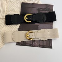 Retro buckle belt female decoration skirt elastic elastic belt fashion Joker high sense waist seal.