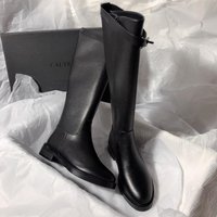 2025 Genuine Soft Leather Knight Martin Korean Version Versatile Over Knee Flat Elegant High Boots