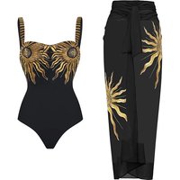 Clothing Sequined Sunflower One Piece Swimsuit