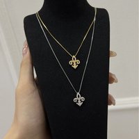 Necklace Sterling Silver S925 Iris Necklace Gold Plated Light Luxury Pendant Clavicle Chain Niche Exquisite Diamond Studded Female Temperament