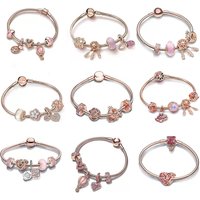 Pan's Hollow Galaxy Rose Gold Daisy Series Birthday Valentine's Day Finished Bracelet