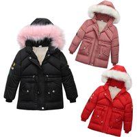 Winter Hooded Puffer Jacket – Thickened Polyester Fill Soft Touch Fabric Zip Up Warm Coat &