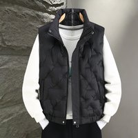 Men's Casual Vest Stand Collar Solid Color Cotton Waistcoat Large Size Autumn Winter New Cross Border Coat Foreign Trade