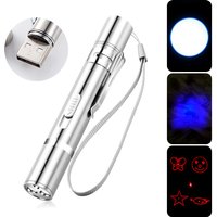 Multifunctional Rechargeable Toy Infrared Multi-pattern Projection Lighting Detection Flashlight Laser Pointer Cat