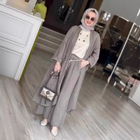 Clothing Spring Summer Fashion Loose Long Cardigan Casual Wide Leg Pants Two Piece Suit
