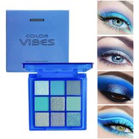 9 Colors Blue Eyeshadow Palette Purple Glitter shimmer Pearlescent Matte Acrylic Eye Shadows Palette Waterproof Eye makeup