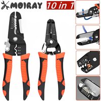 10 in 1 Stripping Crimping Pliers Wire Stripper Multi Functional Ring Crimpper Electrician Peeling Network Cable Stripper Tools