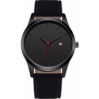 New Model Cross-border Best-selling Large Dial Casual Men's Wristwatch With Calendar, Leather Strap, Student Quartz
