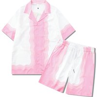 clothing high street floral shirt suit gradient shirt casual cardigan shorts matching