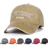 Baseball American Style Washed Cotton Vintage Versatile Face Slimming Embroidered Duckbill Cap