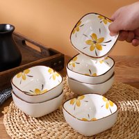 Ceramic Condiment Bowls Set 6 Small Soy Sauce Dipping Dishes 2.5 Inch Microwave Dishwasher Safe Sushi Dumplings Hot Pot Minimalist Style