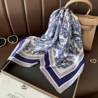 style small square scarf 70cm Korean plant flower satin square scarf silk scarf decorative small shawl scarf