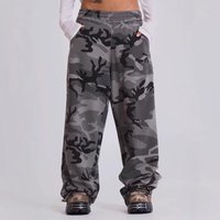 American Street Retro Camouflage Print Edge Loose Straight Casual Trousers Sweatpants Spring Summer