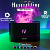 USB Flame Aroma Diffuser Soundwave Humidification Changing Night Light & Auto Shut Off Home Office