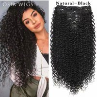 Hair Extensions Wigs Long Curly Hair 6 Piece Set Clip Hair Extensions Kinky Curl Fluffy Afro