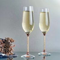 Home & Garden Diamond Stem Champagne Glass Set Crystal Goblet Set Suitable Bar Restaurant Home Champagne Glass