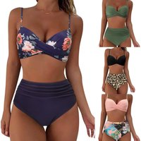 Women's Clothing Thickened Swimsuit Split High Waist Belly Covering Tight Sexy Bikini
