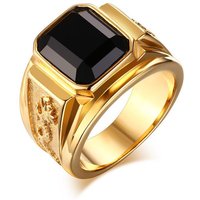 Vintage Hip Hop Punk Rock Street Pop Male Black Zircon Ring Business Men Gold Ring Friends Family Birthday Gifts