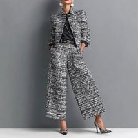  Slim Fit Lapel Jacket & Wide Leg Pants Set – Modern European Style Pant Sets