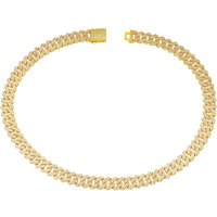 European And American Men's Hip-Hop Cuban Hiphop Alloy Full Diamond Rhombus Chain Street Style Necklace