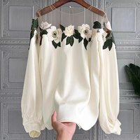 Clothing Design niche lace splicing embroidered collar shirt 2024 autumn fashion long sleeved temperament drape shirt